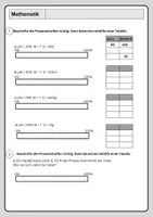 Vorschau - Arbeitsblätter - Prozentwert Übungen mit dem Dreisatz und dem Prozentstreifen als Visualisierungshilfe - Deckblatt