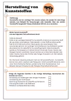 Vorschau - Arbeitsblätter - Herstellung von Kunststoff Arbeitsblatt mit Lösungen - Deckblatt