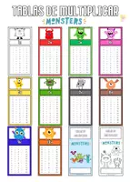 Vista previa - Refuerzo / NEE / Materiales de apoyo - Llaveros tablas de multiplicar - página 1