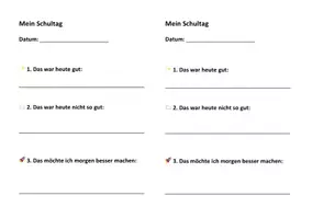 Vorschau - Arbeitsblätter - Mein Schultag - Mini Reflexion - Seite 3