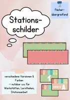 Vorschau - Stationenlernen - Stationsschilder: Vorlagen - Deckblatt