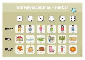 Vorschau - Fördermaterial/Inklusion - Würfelgeschichten - Herbst - Seite 1
