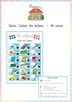 Vorschau - Spiele - Game: Collect the buttons - At school - Deckblatt