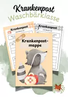 Vorschau - Aufgabenkarten - Krankenpost Waschbärklasse - Deckblatt