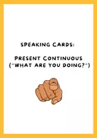 Vista previa - Tarjetas / Manipulativos - Present Continuous - Speaking Cards / Tarjetas de conversación en inglés (Primaria) - página 1