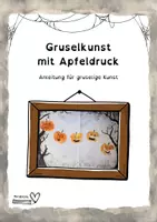 Vorschau - Mal- und Bastelvorlagen - Gruselkunst mit Apfeldruck - Deckblatt