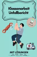 Vorschau - Stundenentwürfe - Klassenarbeit Unfallbericht schreiben - Deckblatt