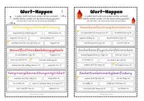 Vorschau - Aufgabenkarten - Zusammengesetzte Nomen - Halloween Wörtersuche - Seite 1