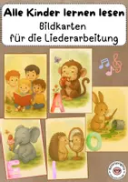 Vorschau - Bildkarten - Alle Kinder lernen lesen - Bildkarten zur Liederarbeitung - Deckblatt
