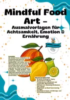 Vorschau - Mal- und Bastelvorlagen - Mindful Food Art – Ausmalvorlagen für Achtsamkeit, Emotion & Ernährung - Deckblatt