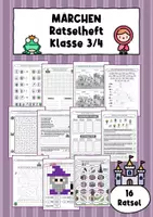 Vorschau - Arbeitsblätter - Rätselheft Märchen 16 Rätsel Klasse 3-4 Deutsch Mathe Konzentration - Deckblatt