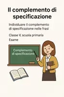 anteprima - Compiti in classe/Test - Il complemento di specificazione nelle frasi: esame - Pagina di copertina