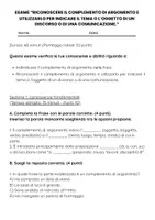 anteprima - Compiti in classe/Test - Il complemento di argomento nelle frasi: esami - Pagina 1