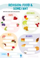 Vorschau - Arbeitsblätter - Revision - Food & Some/Any (passend zu MORE! 2 Unit 9) - Seite 1