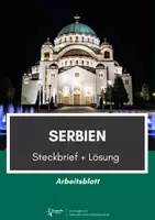 Vorschau - Arbeitsblätter - Serbien Steckbrief - mit Lösung - Deckblatt