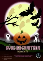 Vorschau - Arbeitsblätter - Halloween Gruselgeschichte "Kürbisschnitzen in der Schule" - Deckblatt