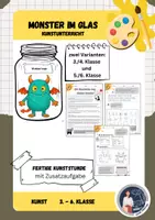 Vorschau - Arbeitsblätter - Monster im Glas_fertige Kunststunde 3. - 6. Klasse - Deckblatt