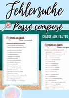 Vorschau - Arbeitsblätter - Chasse aux fautes: Passé composé (Trouver l'erreur) - Deckblatt