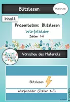Vorschau - Präsentationen/Tafelbilder - Blitzlesen: Würfelbilder (Zahlen 1-6) - Deckblatt