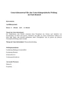 Vorschau - Stundenentwürfe - Unterrichtsentwurf Personenbeschreibung - Deckblatt