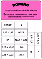 Vorschau - Spiele - Domino Grundrechenarten Dezimalzahlen - Seite 1