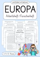 Vorschau - Unterrichtsreihen - Europa - Arbeitsheft / Unterrichtsreihe (3./4./5. Klasse) - Deckblatt