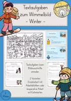 Vorschau - Stundenentwürfe - Textaufgaben Sachrechnen Wimmelbild Winter Zahlenraum 100 - Deckblatt