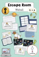 Vorschau - Arbeitsblätter - Weltall, Sonnensystem Lesen, Zuhören etc. | Materialpaket Klasse 1 - 4 - Seite 1