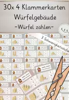 Vorschau - Unterrichtsreihen - Würfelgebäude, Würfel zählen, 30x4 Klammerkarten! 3-Fach differenziert! - Deckblatt