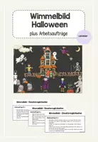 Vorschau - Präsentationen/Tafelbilder - Wimmelbild Halloween plus Arbeitsaufträge - Deckblatt