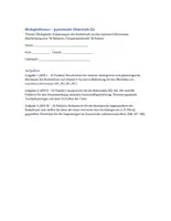 Vorschau - Klassenarbeiten - Klausur: Ökologie von Buckelwalen - Deckblatt