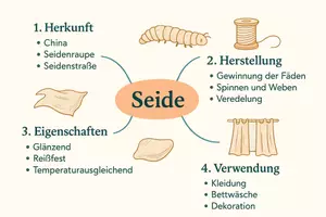 Vorschau - Arbeitsblätter - AB mit Fragen zum Thema "Seide" + Lösungsblatt + Mindmap + Infografik - Seite 2