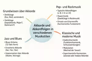 Vorschau - Arbeitsblätter - Arbeitsblatt "Akkorde und Akkordfolgen in verschiedenen Musikstilen" + interaktive Lösung & MP3 + Mindmap - Seite 2