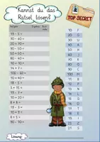 Vorschau - Arbeitsblätter - Mathe Rätsel Plus und Minus im Zahlenraum bis 100 - Deckblatt