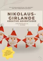 Vorschau - Mal- und Bastelvorlagen - Nikolaus-Samichlaus-Weihnachtsmann-Girlande - Deckblatt