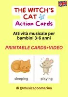 anteprima - Flashcard - THE WITCH'S CAT - English Halloween Song for Children - Pagina di copertina