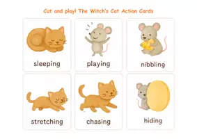 anteprima - Flashcard - THE WITCH'S CAT - English Halloween Song for Children - Pagina 1