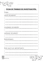 Vista previa - Hojas de trabajo - FICHA DE TRABAJO DE INVESTIGACIÓN 5º EDUCACIÓN PRIMARIA - Portada