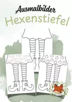Vorschau - Mal- und Bastelvorlagen - Ausmalbilder Hexenstiefel - Deckblatt