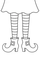 Vorschau - Mal- und Bastelvorlagen - Ausmalbilder Hexenstiefel - Seite 1