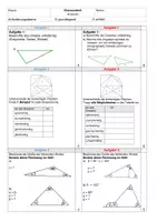 Vorschau - Klassenarbeiten - Klassenarbeit Dreiecke Klasse 8 - Deckblatt