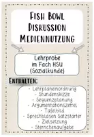 Vorschau - Stundenentwürfe - Lehrprobe Sozialkunde Fish Bowl Diskussion Mediennutzung - Deckblatt