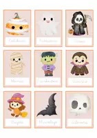 Vista previa - Tarjetas / Manipulativos - FLASHCARDS HALLOWEEN punteada minúscula - página 1