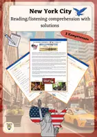 Vorschau - Arbeitsblätter - New York City - listening, reading with solutions - Deckblatt
