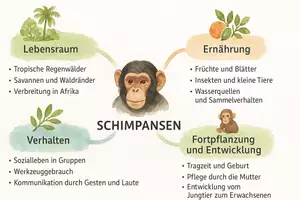 Vorschau - Arbeitsblätter - Arbeitsblatt "Schimpansen" + Onlineübung & MP3 + Mindmap - Seite 1