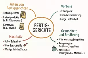 Vorschau - Arbeitsblätter - AB mit Fragen zum Thema "Fertiggerichte" + Lösungsblatt + Mindmap + Infografik - Seite 2
