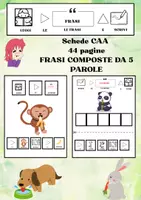 anteprima - Esercizi - CAA: lettura e scrittura frasi sugli animali - Pagina di copertina