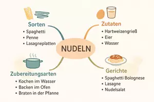 Vorschau - Arbeitsblätter - AB mit Fragen zum Thema "Nudeln" + Lösungsblatt + Mindmap + Infografik - Seite 2