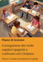anteprima - Piani di lezione - Coniugazione dei verbi regolari spagnoli a confronto con l'italiano - Pagina di copertina