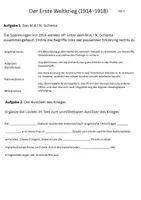 Vorschau - Stundenentwürfe - Erster Weltkrieg Arbeitsblätter - Deckblatt